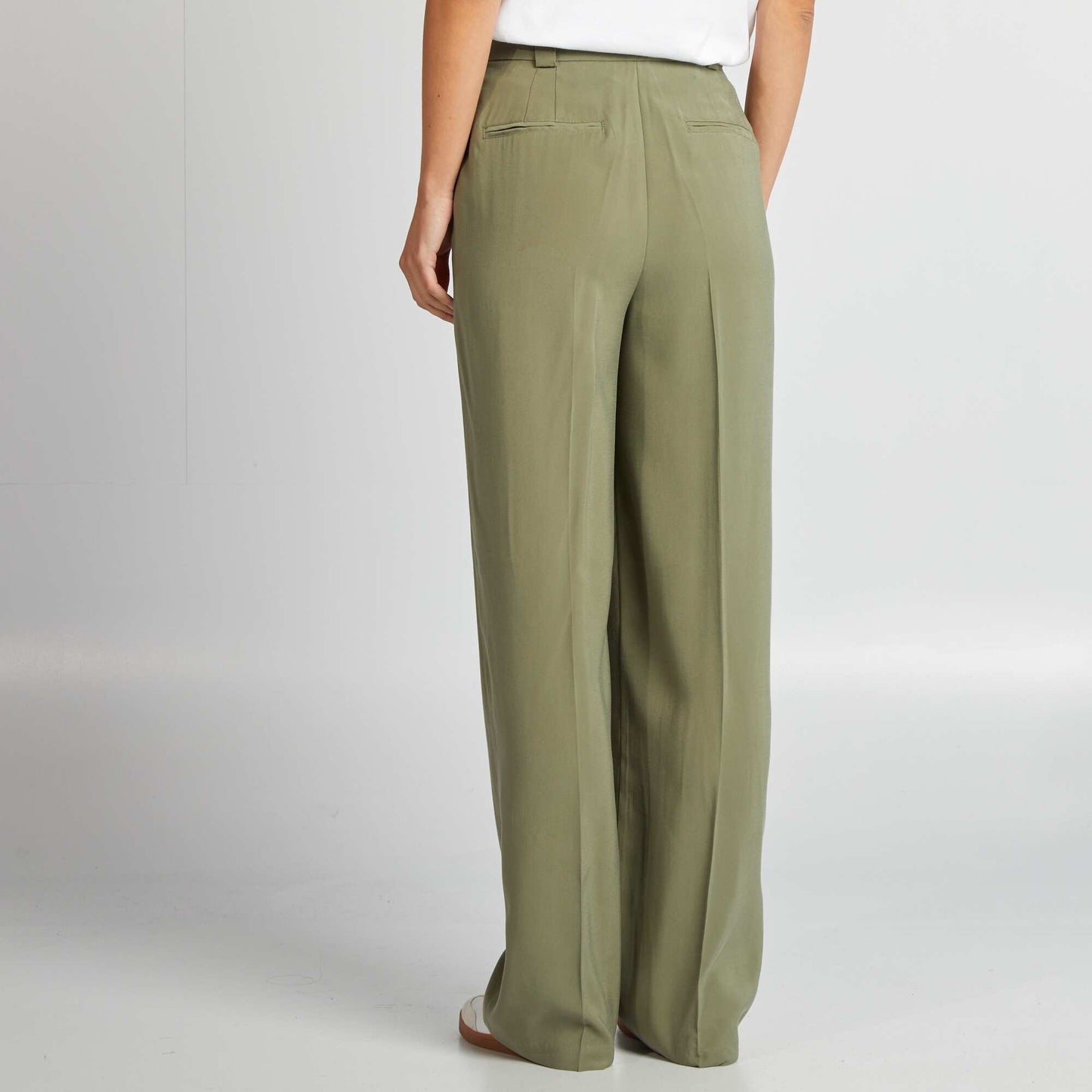 Pantalon large style tailleur Vert