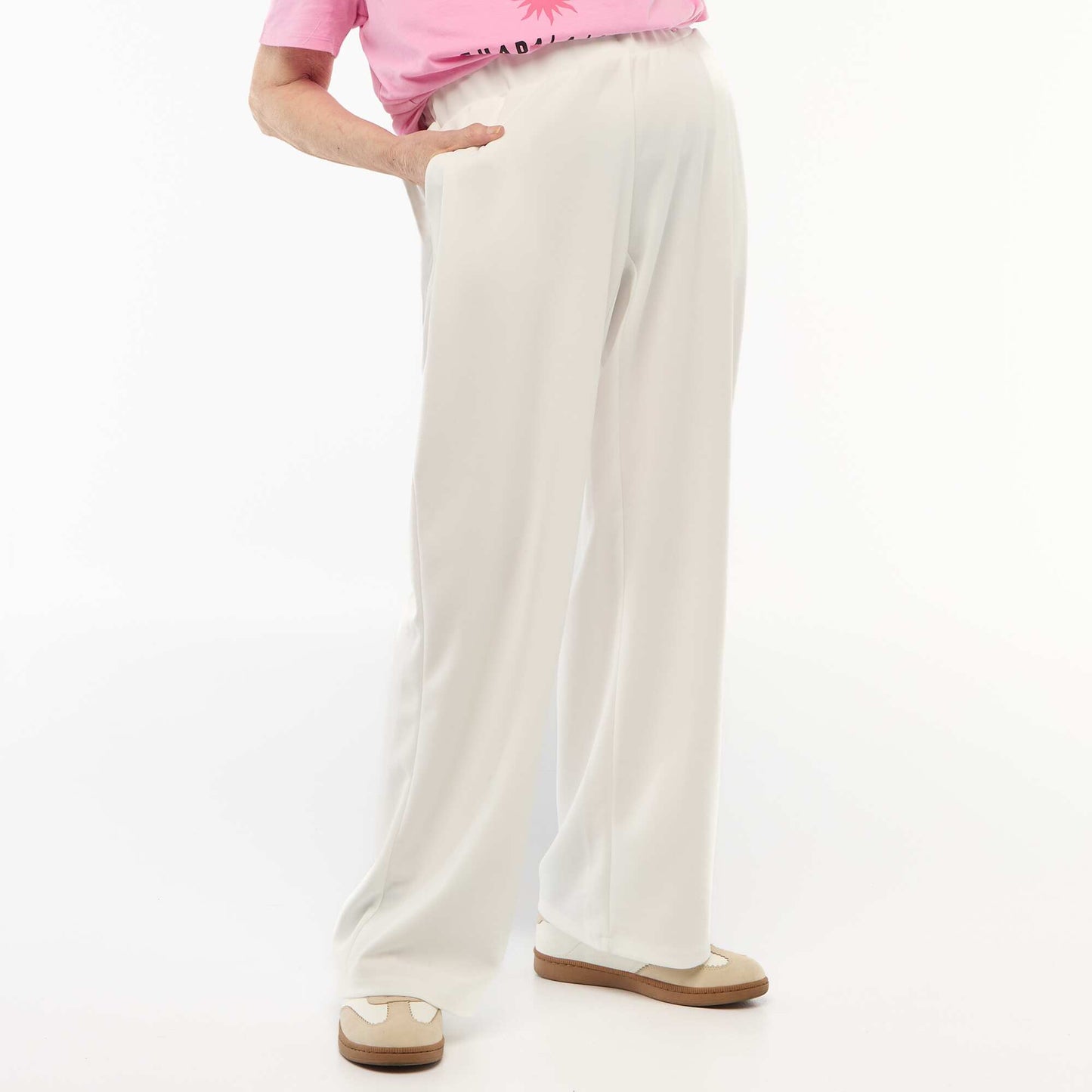 Pantalon large taille haute - So Easy BLANC