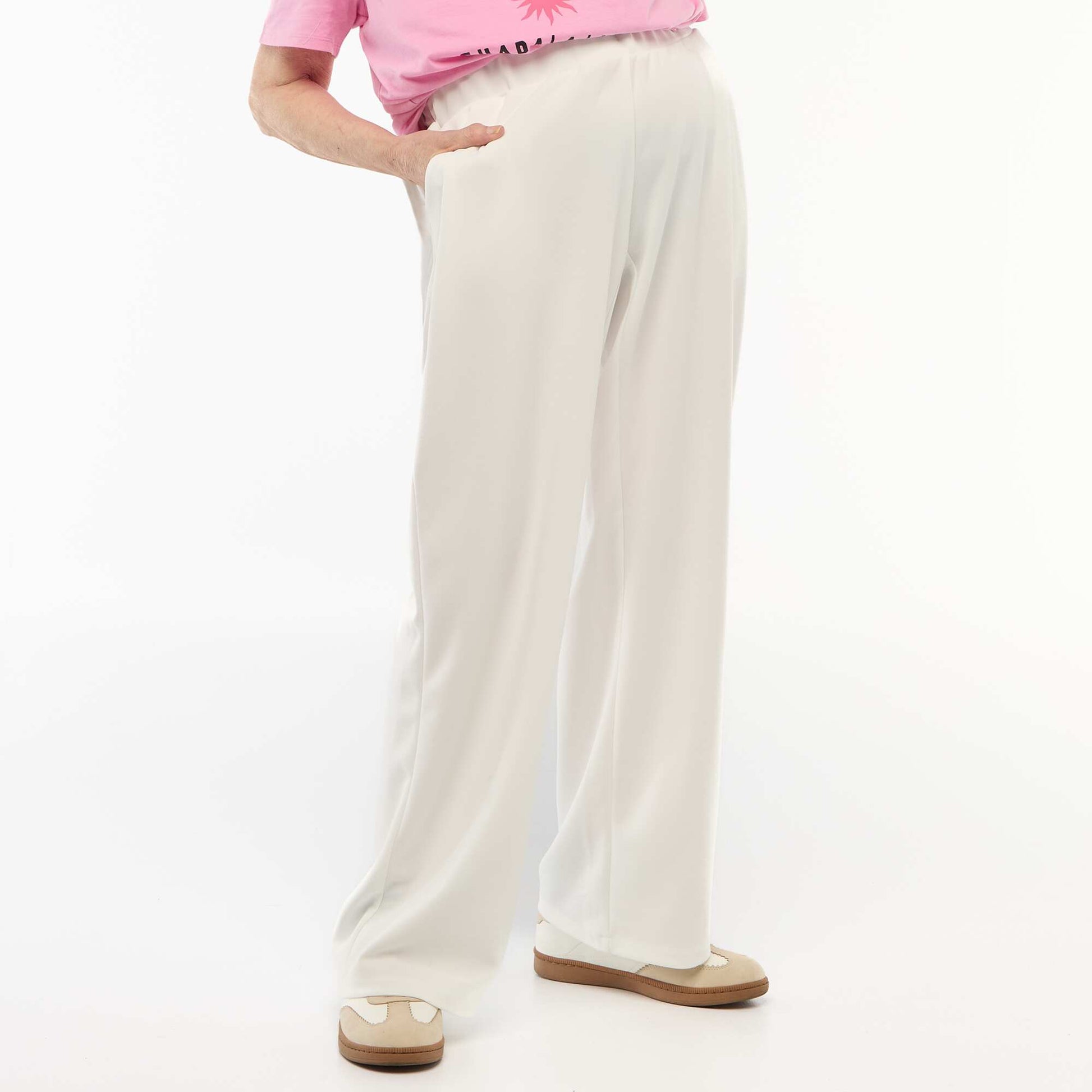 Pantalon large taille haute - So Easy BLANC
