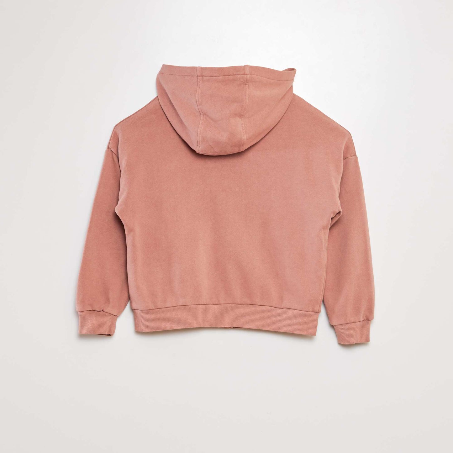 Sweat mixte   capuche ouverture zipp e Vieux rose