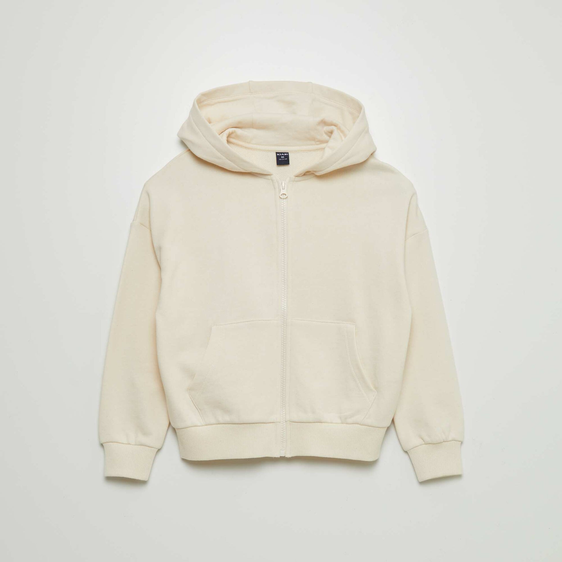 Sweat mixte capuche ouverture zipp e BEIGE