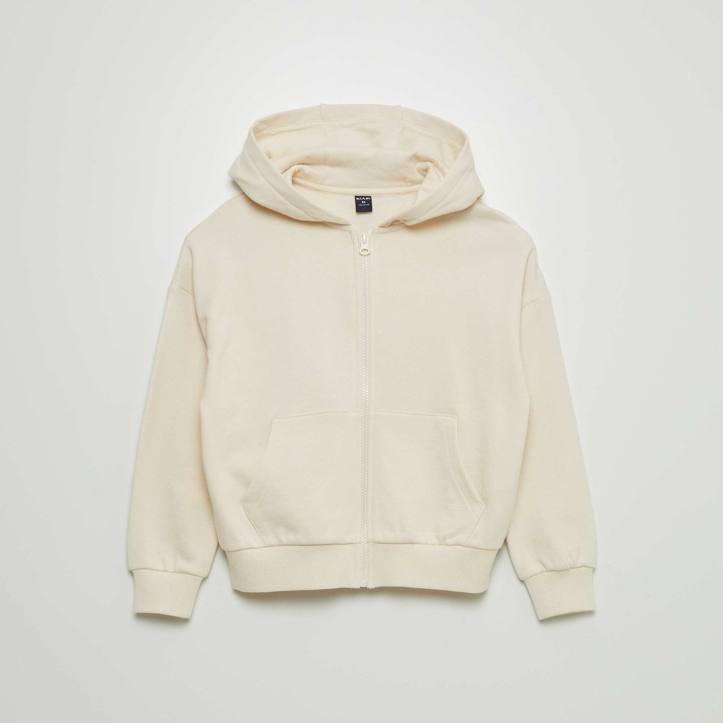 Sweat mixte capuche ouverture zipp e BEIGE