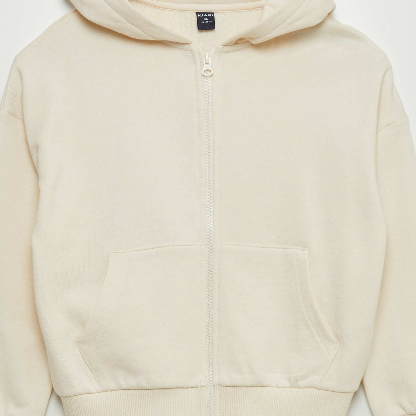 Sweat mixte capuche ouverture zipp e BEIGE