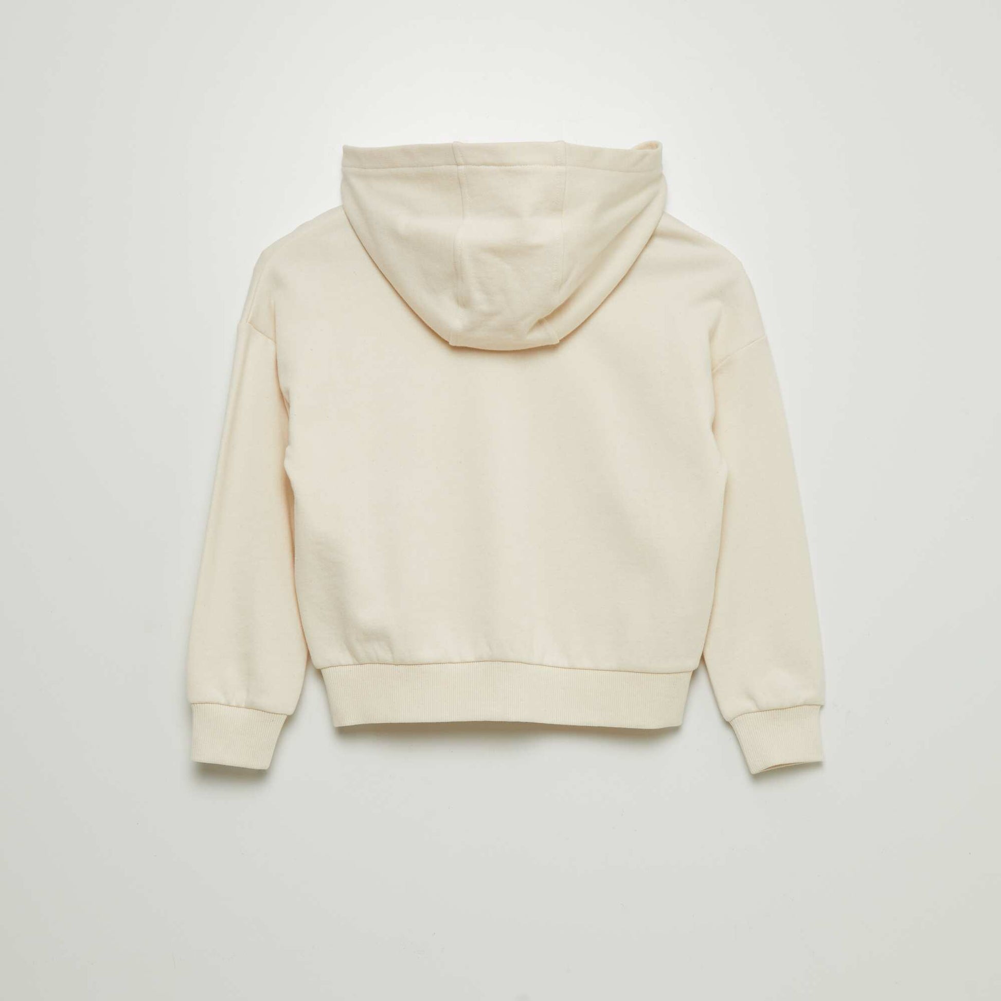 Sweat mixte capuche ouverture zipp e BEIGE