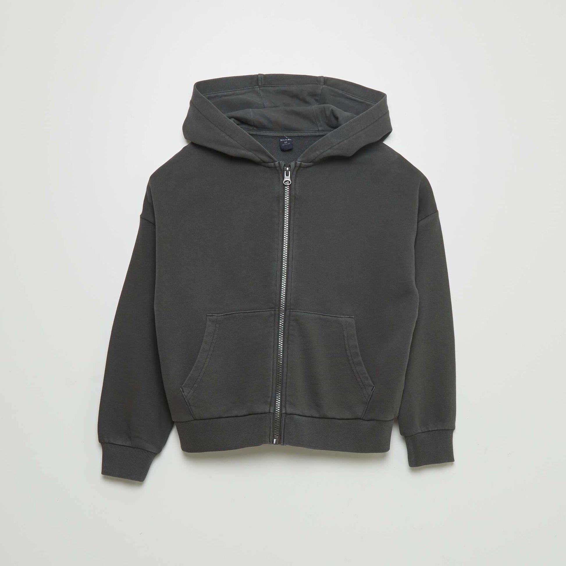Sweat mixte capuche ouverture zipp e GRIS