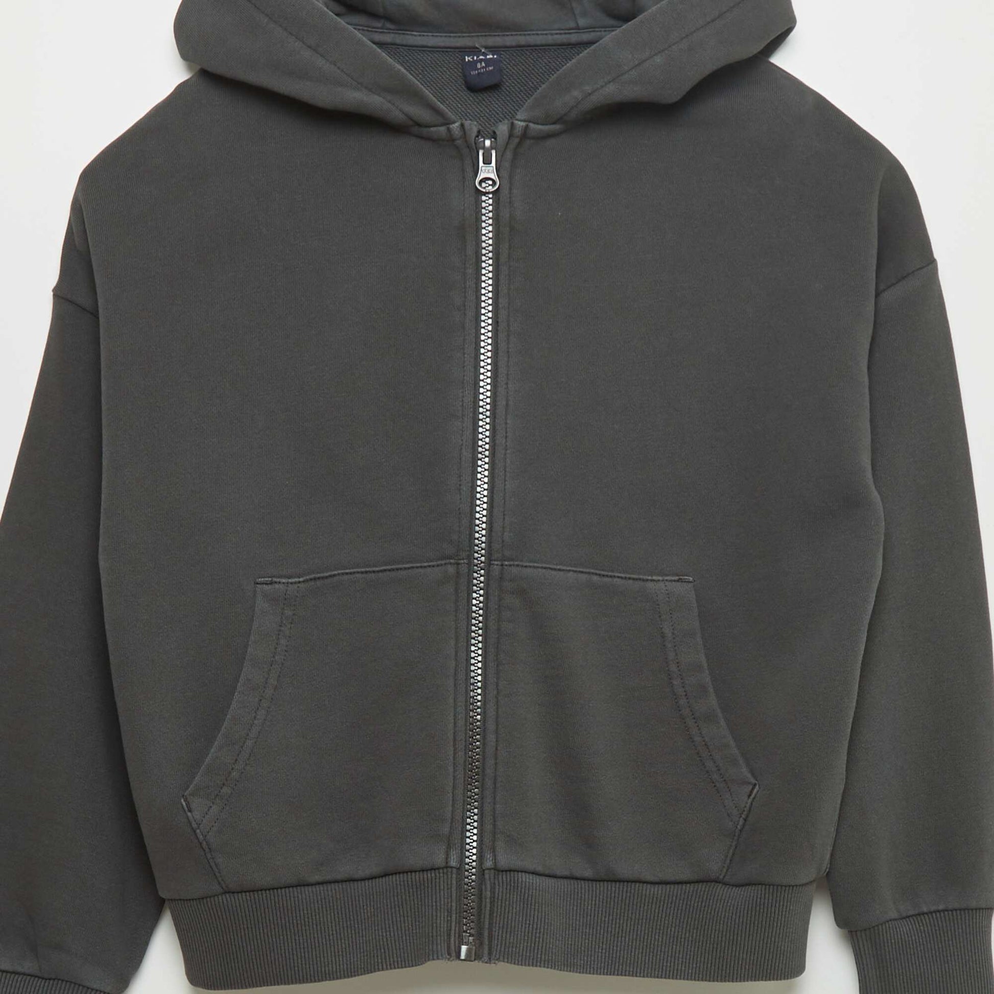 Sweat mixte capuche ouverture zipp e GRIS