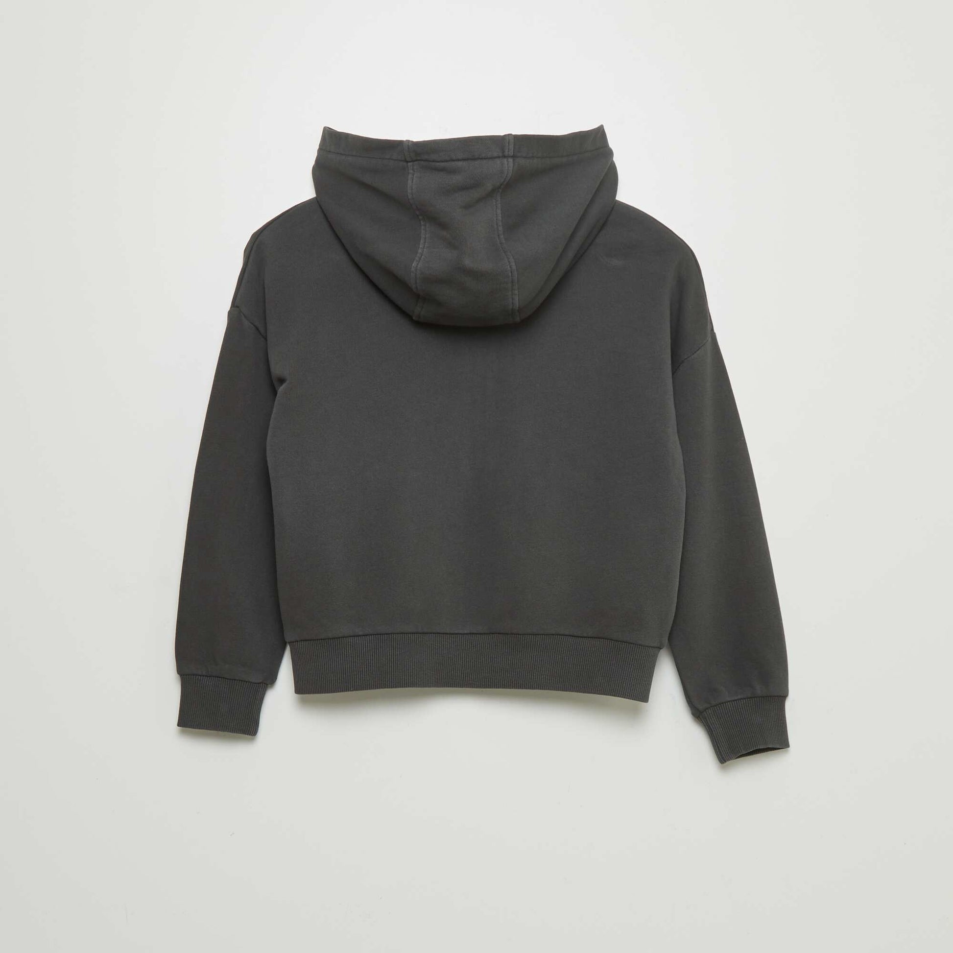 Sweat mixte capuche ouverture zipp e GRIS