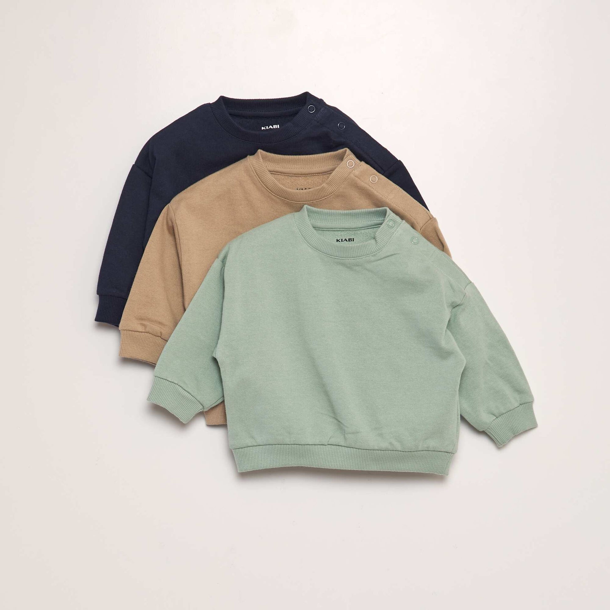 Lot de 3 sweats unis VERT