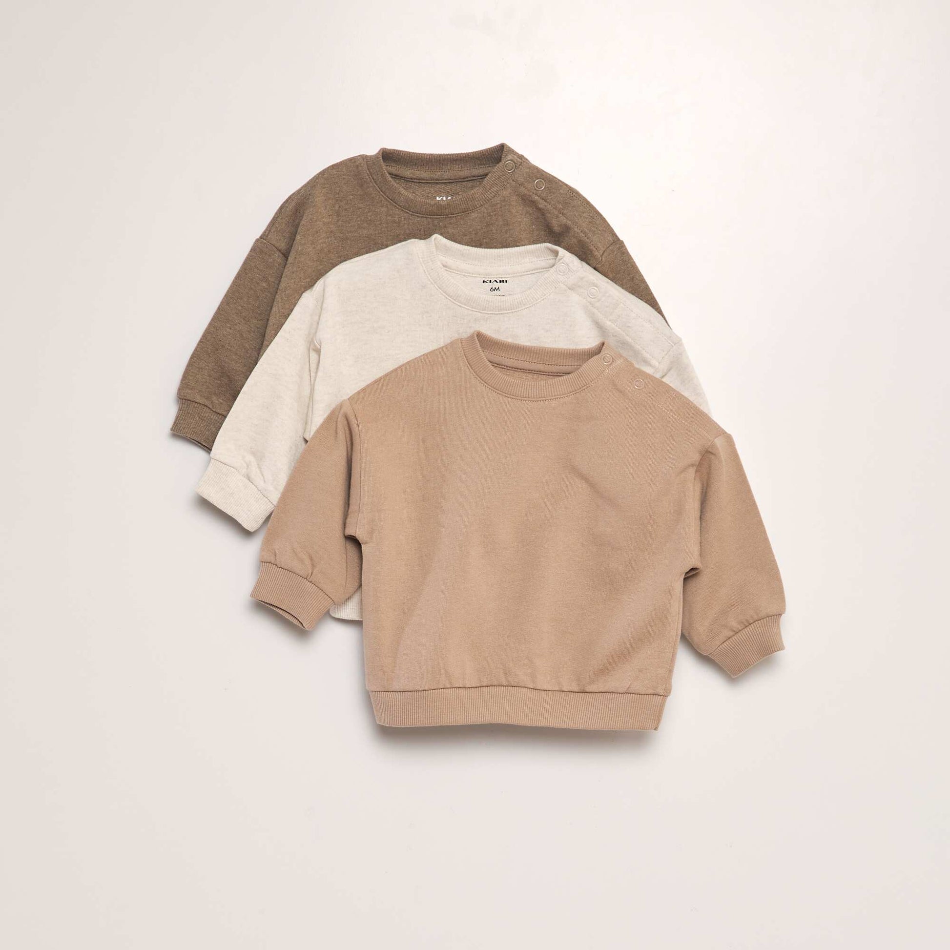 Lot de 3 sweats unis BEIGE