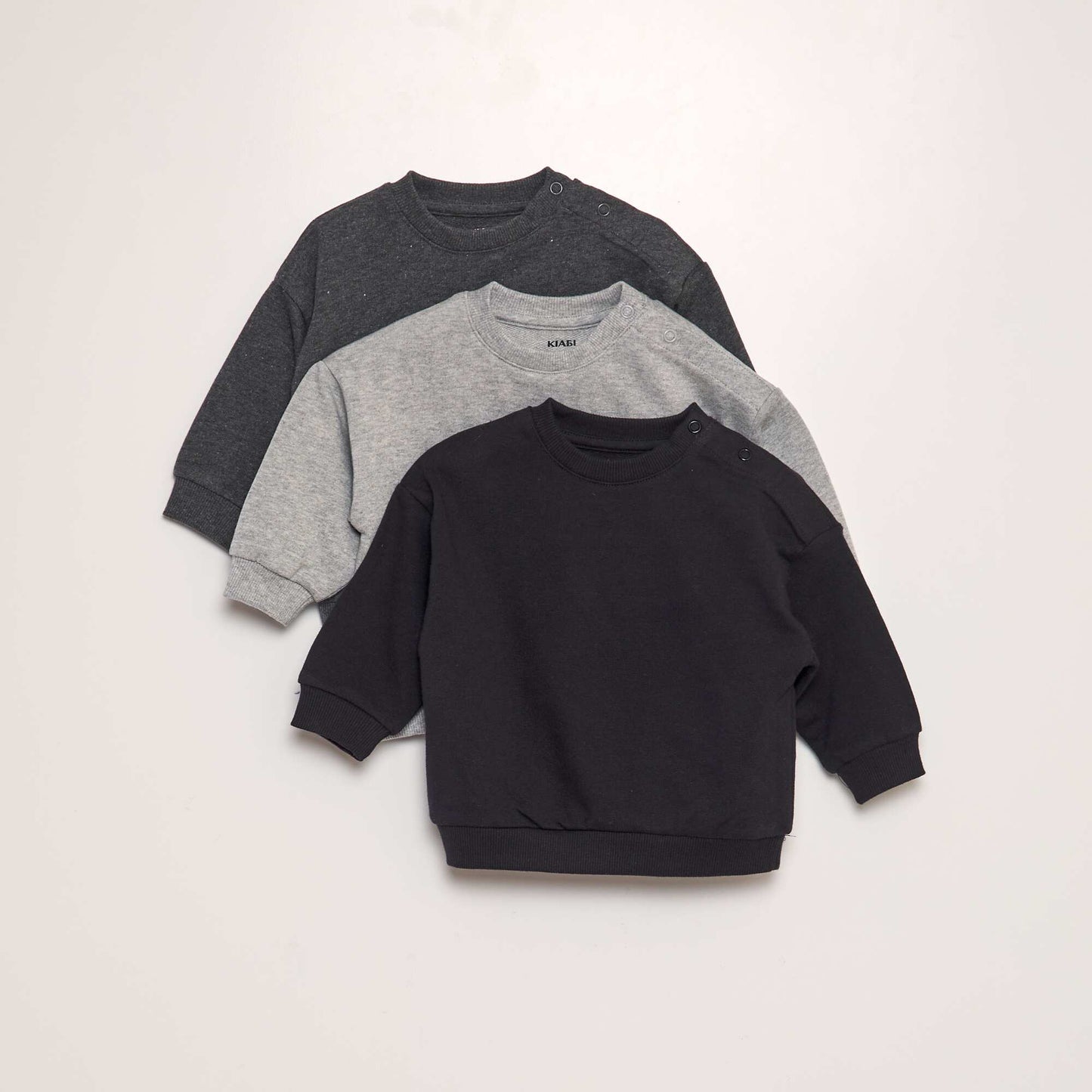 Lot de 3 sweats unis GRIS