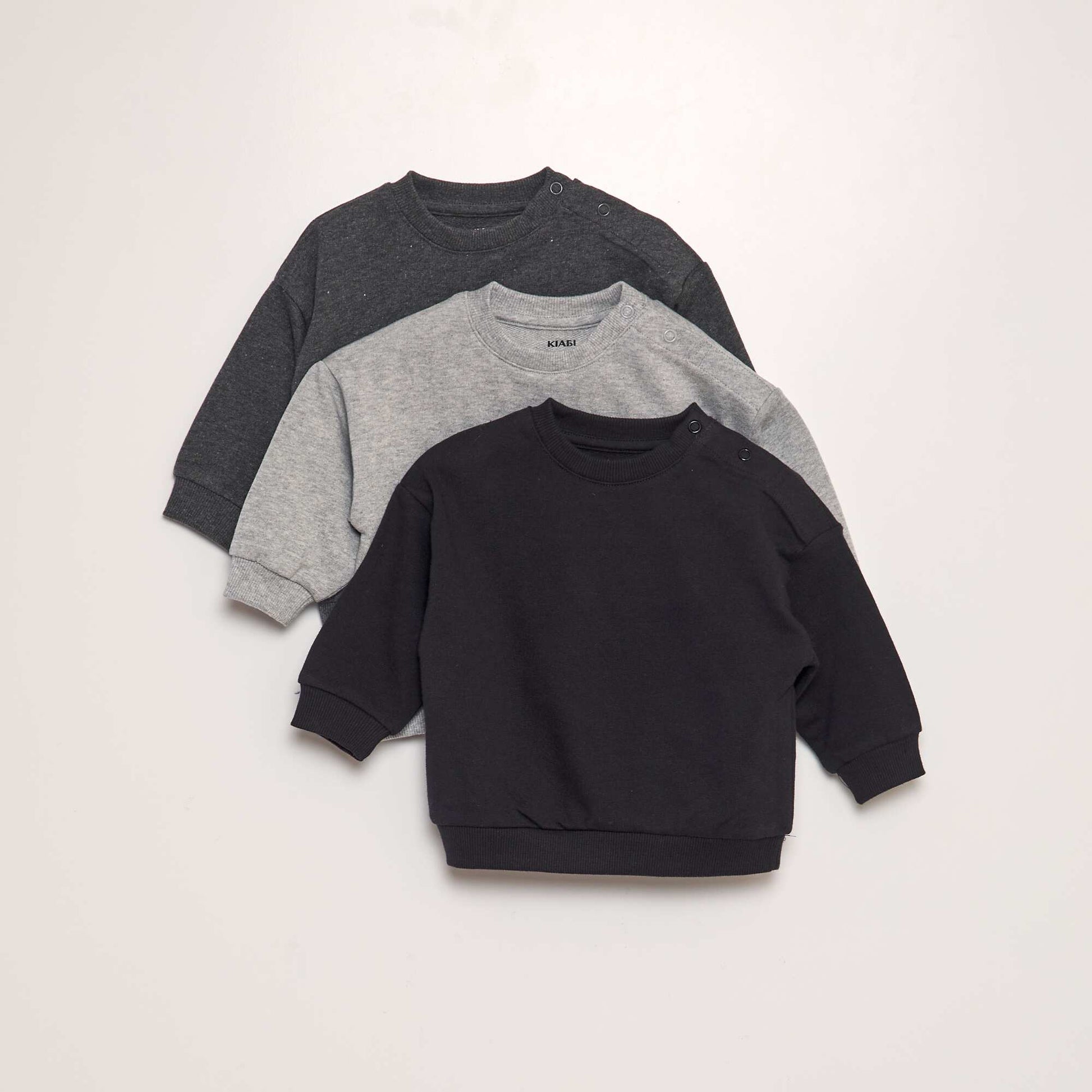 Lot de 3 sweats unis GRIS