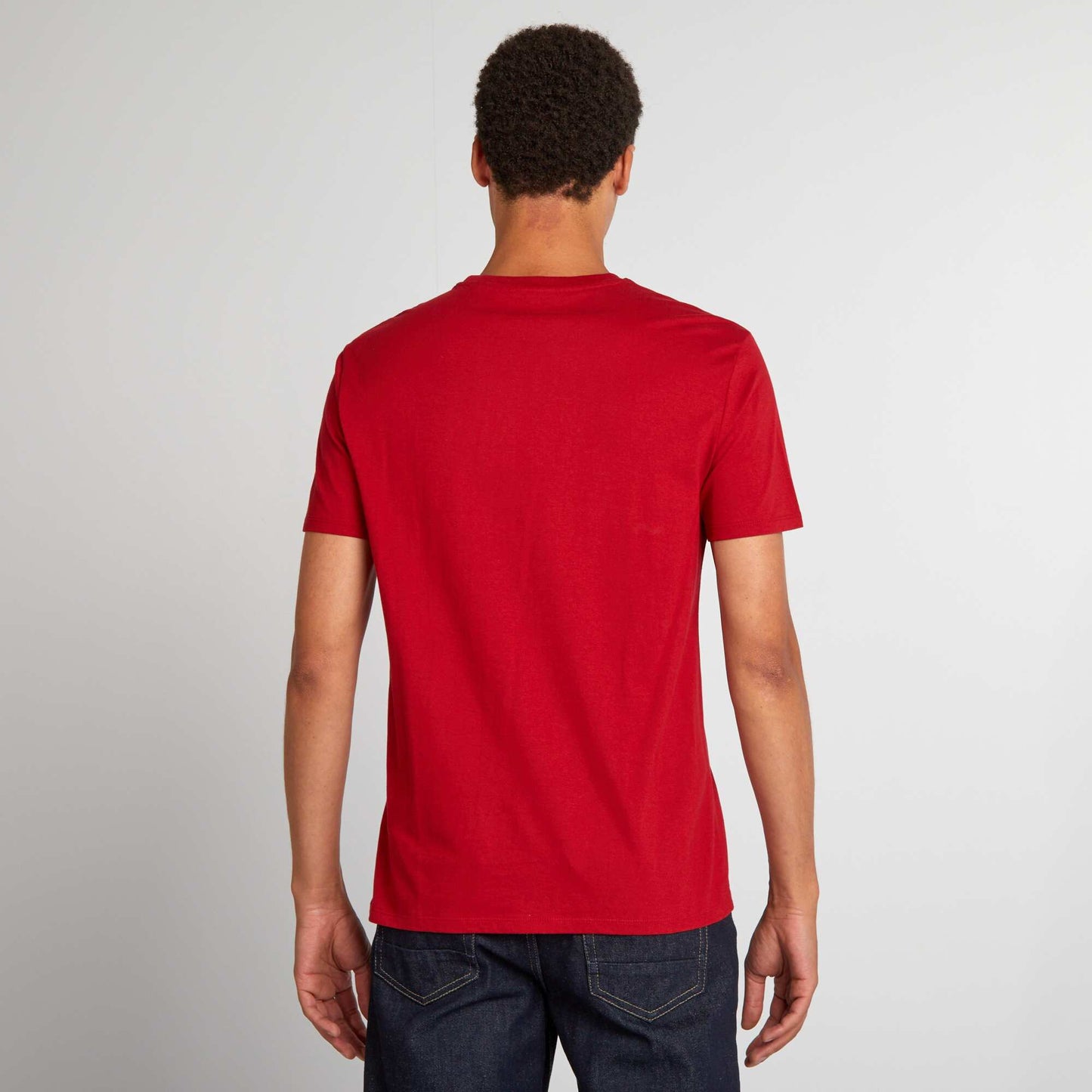 T-shirt en coton   coupe droite avec imprim  Rouge 'Rocky'