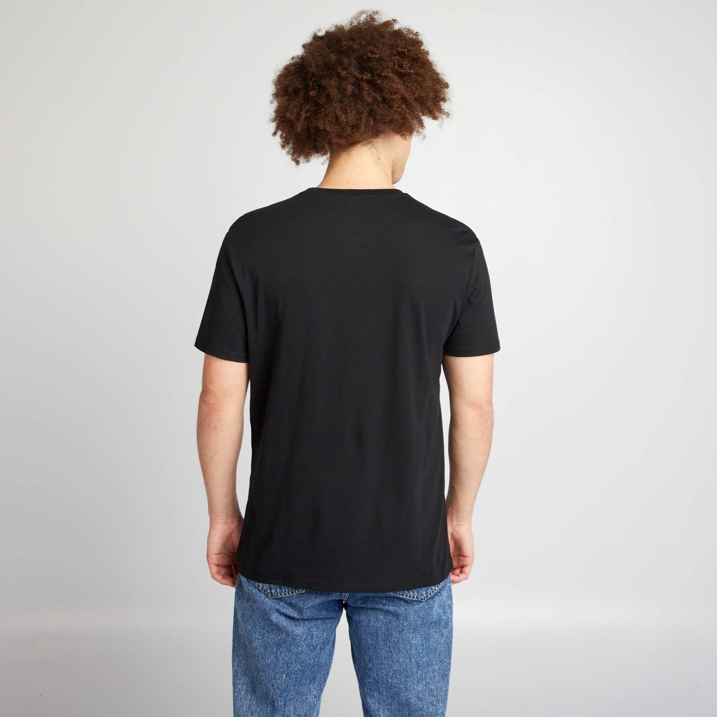 T-shirt en coton   coupe droite avec imprim  Noir 'speed'