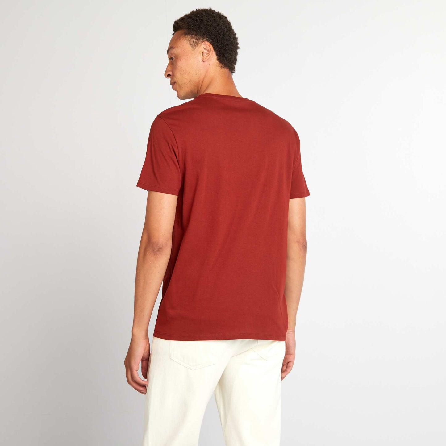 T-shirt en coton   coupe droite avec imprim  Rouge