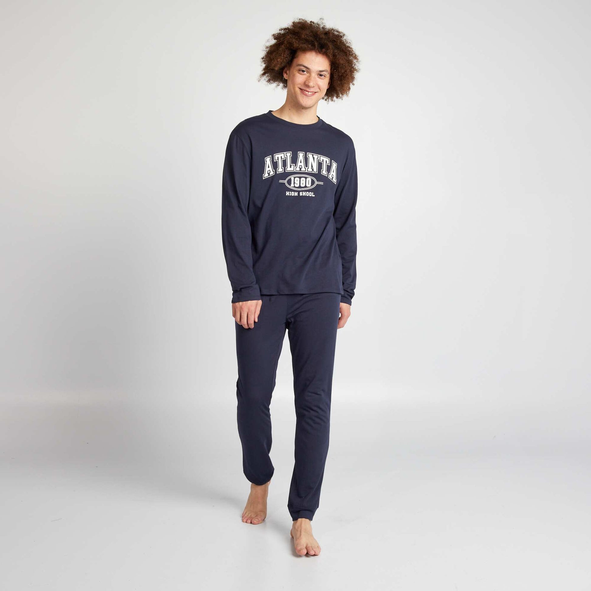 Ensemble pyjama long short + t-shirt - 2 pi ces Bleu