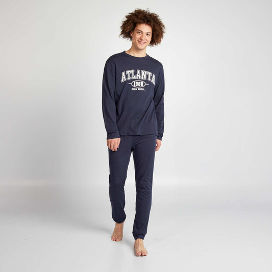 Ensemble pyjama long short + t-shirt - 2 pièces Bleu