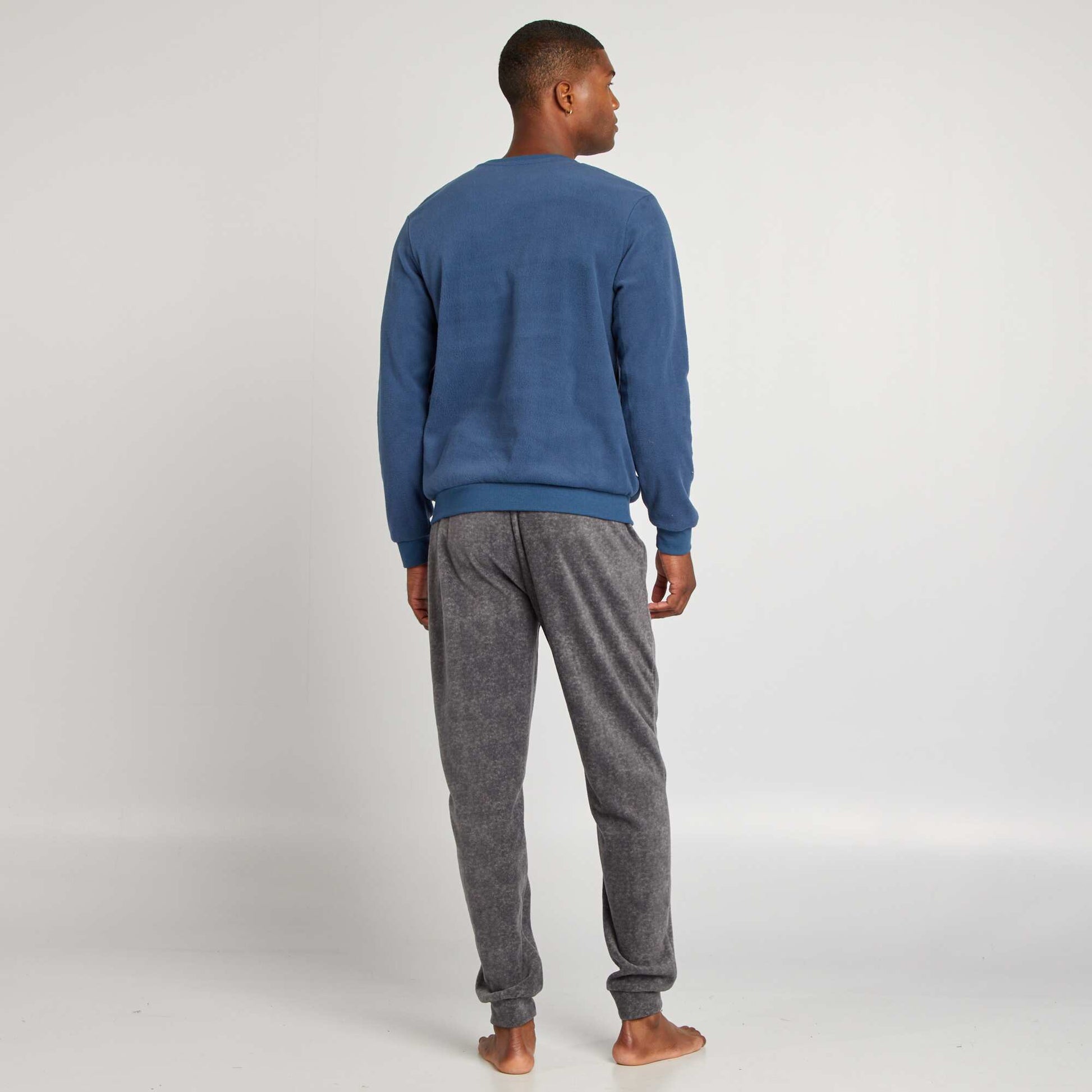 Pyjama t-shirt + pantalon en polaire - 2 pi ces Bleu/gris