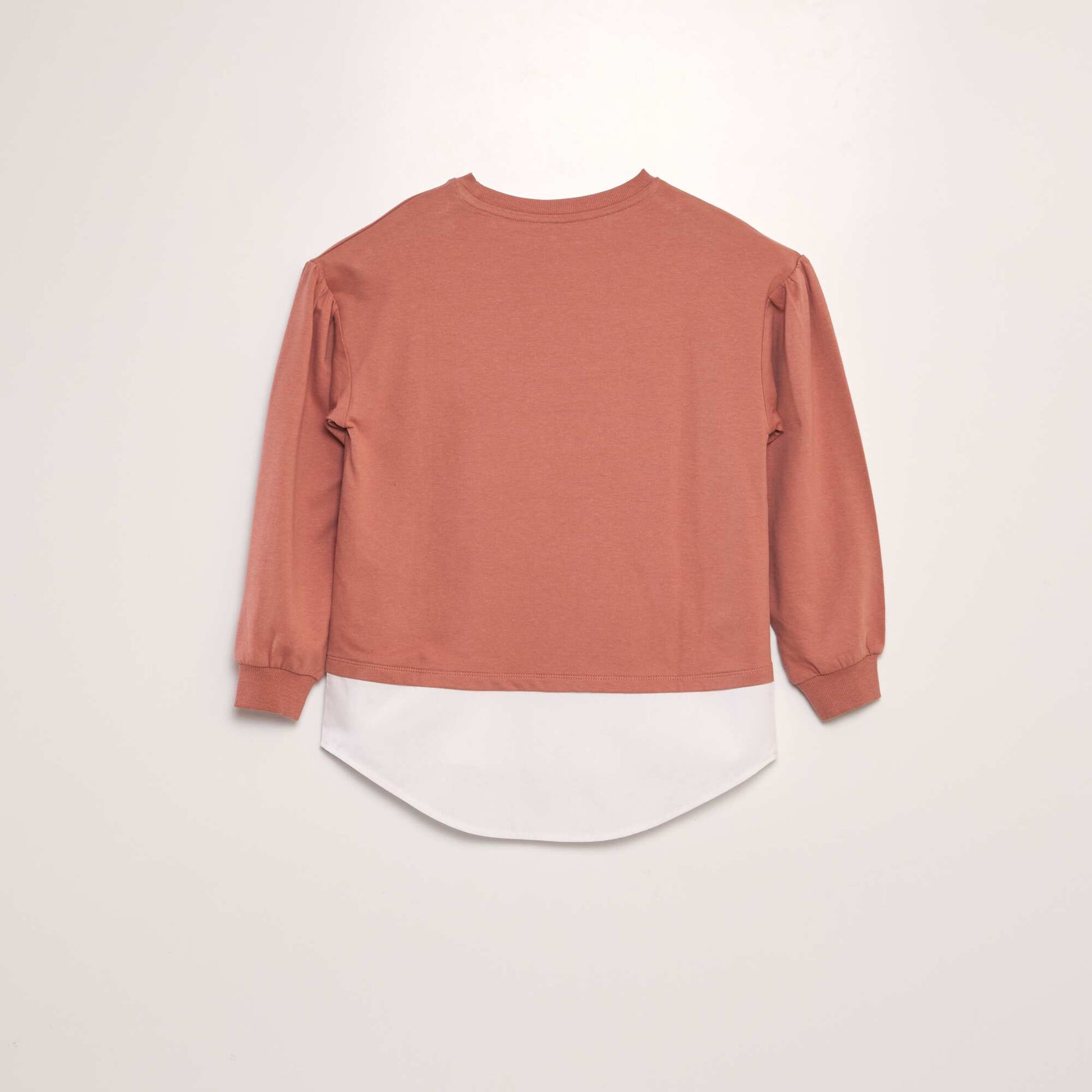 Sweat l ger avec effet chemise Rose clair