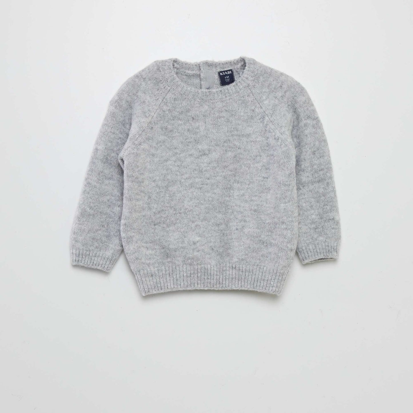 Pull uni en maille chaude Gris