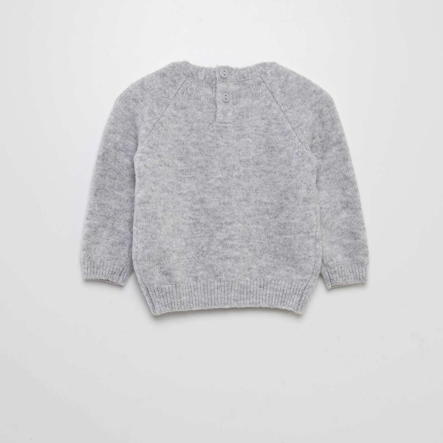 Pull uni en maille chaude Gris