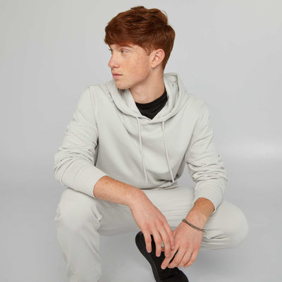 Sweat capuche en molleton l ger gris clair
