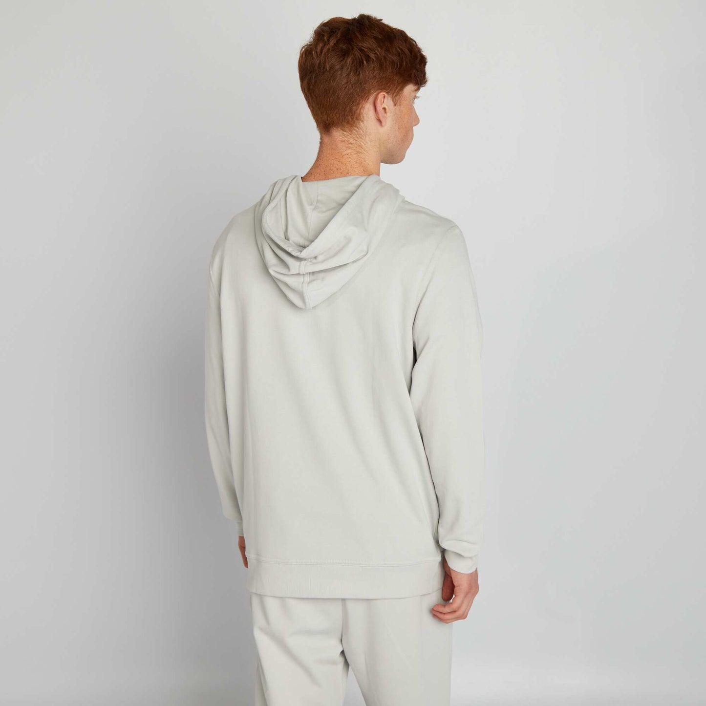 Sweat   capuche en molleton l ger gris clair