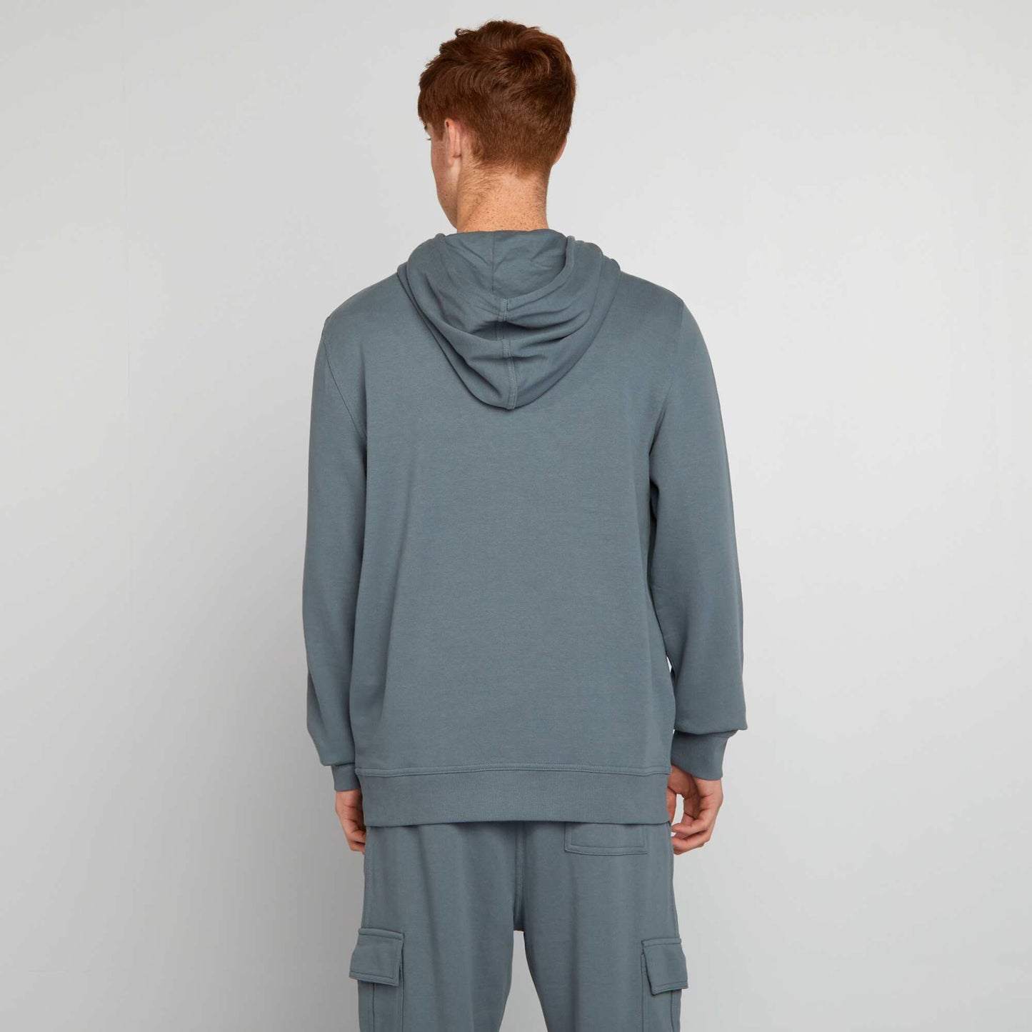 Sweat   capuche en molleton l ger Bleu