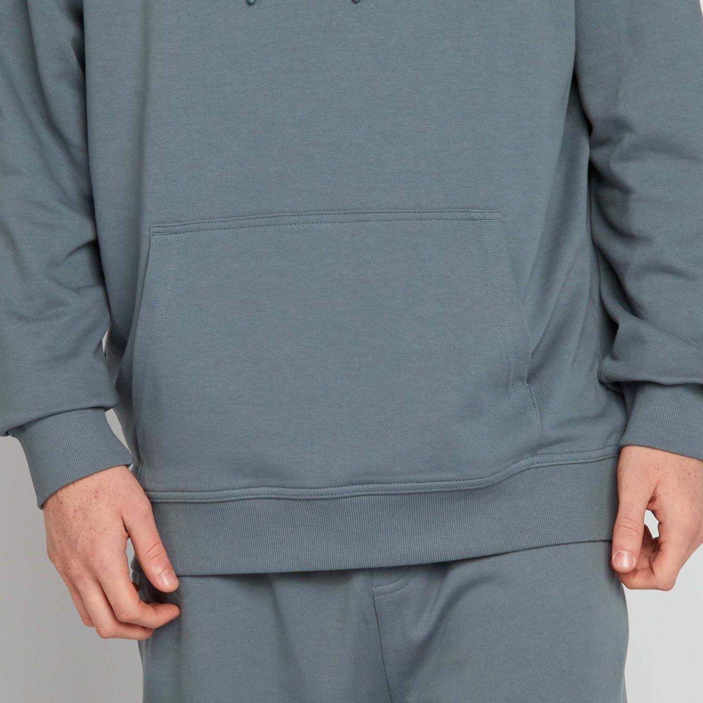 Sweat   capuche en molleton l ger Bleu