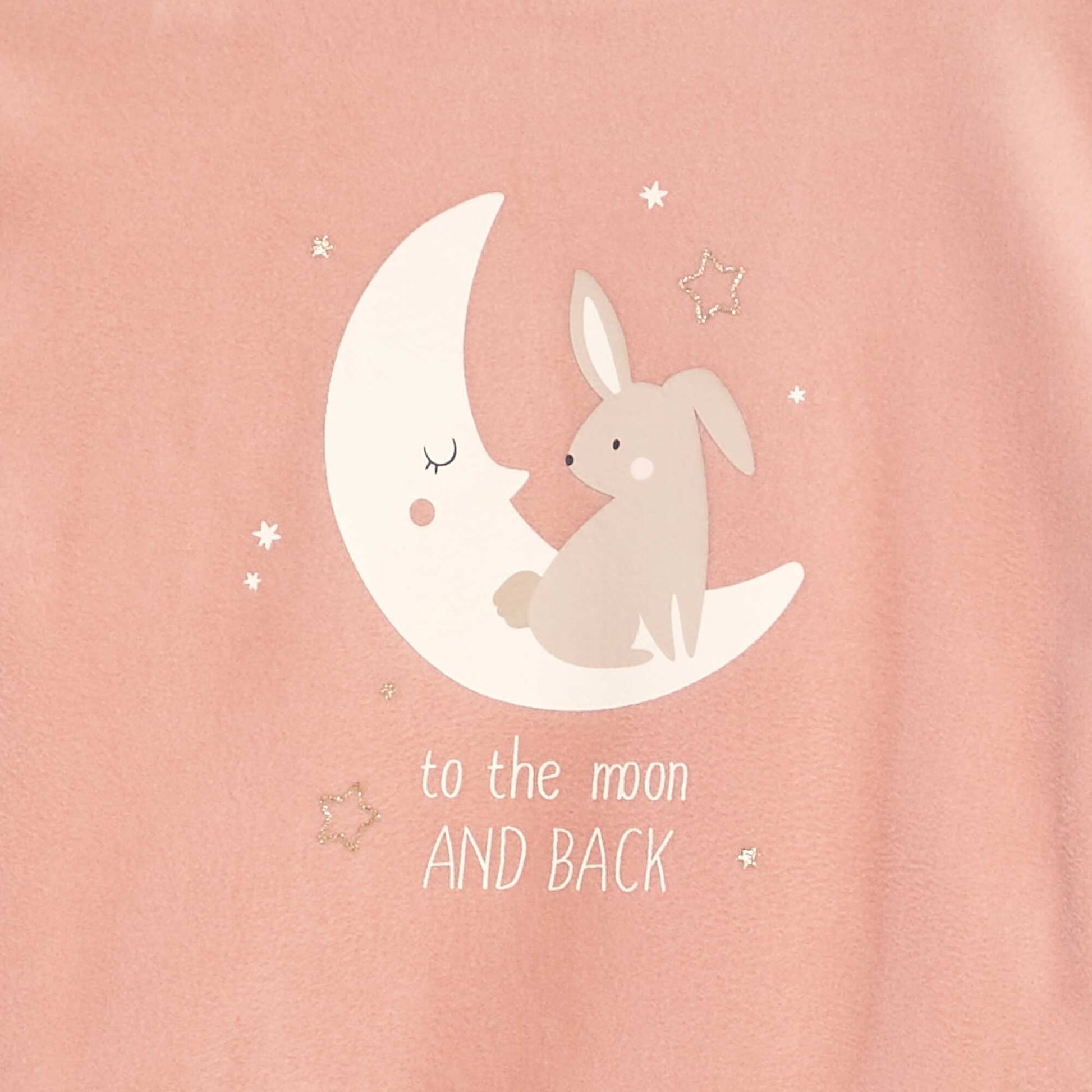Ensemble pyjama en polaire imprim t-shirt + pantalon - 2 pi ces Rose