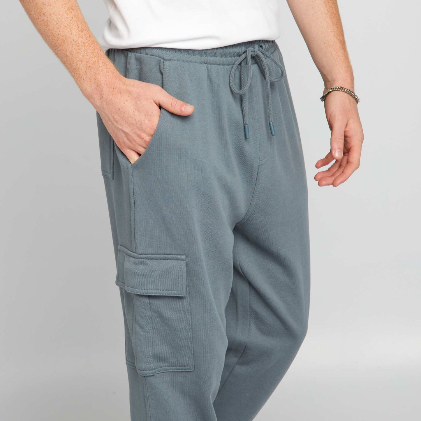 Pantalon de jogging avec poches sur les c t s Bleu