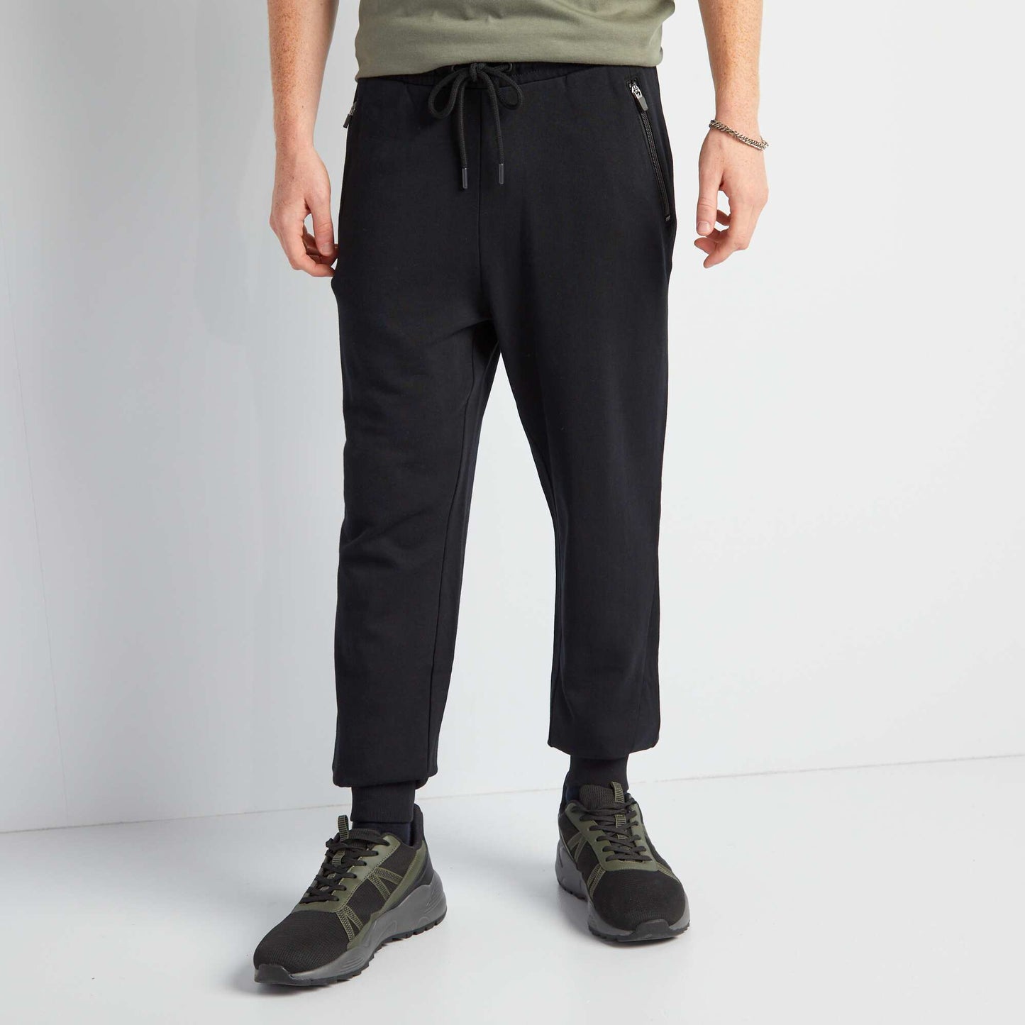 Pantalon de jogging en molleton l ger noir