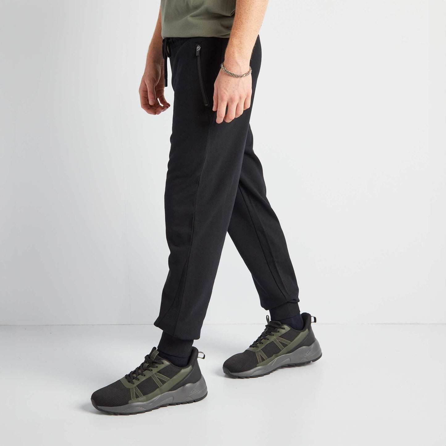 Pantalon de jogging en molleton l ger noir