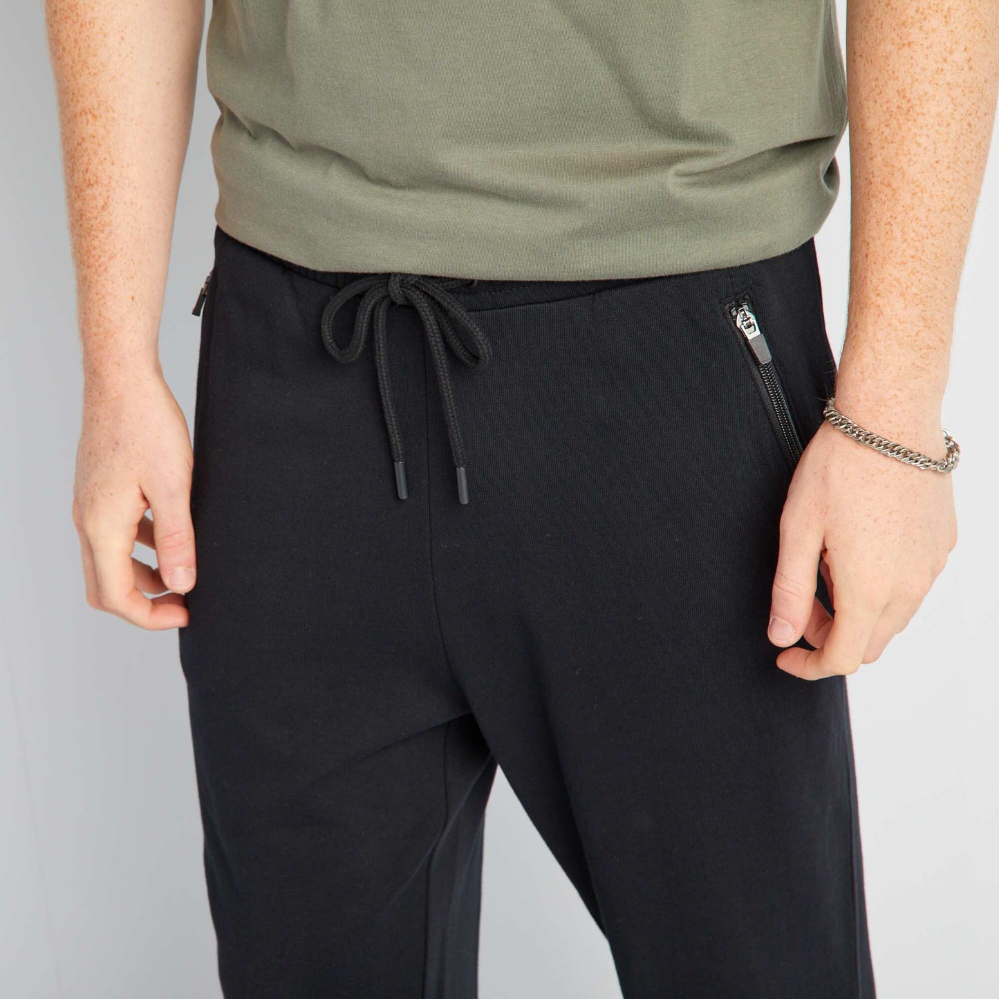 Pantalon de jogging en molleton l ger noir