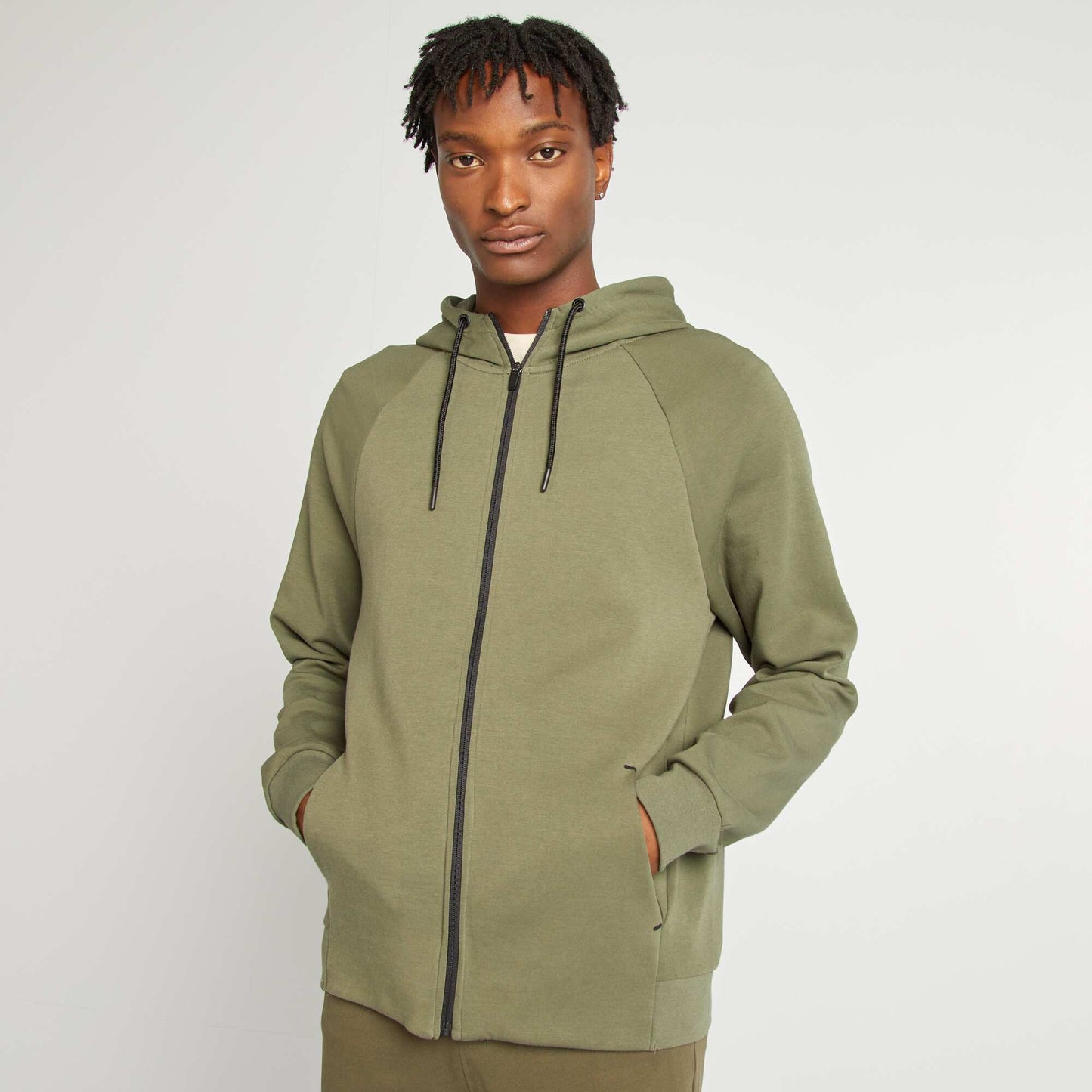 Sweat à capuche zippé en néoprène VERT