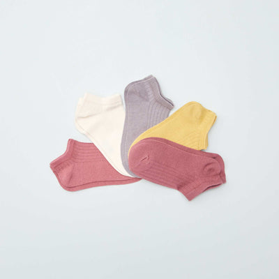 Lot de 5 paires de chaussettes invisibles Marron