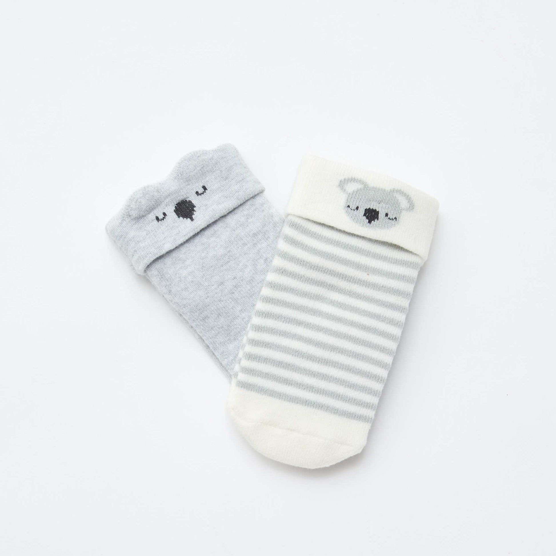 Lot de 2 paires de chaussettes naissance GRIS