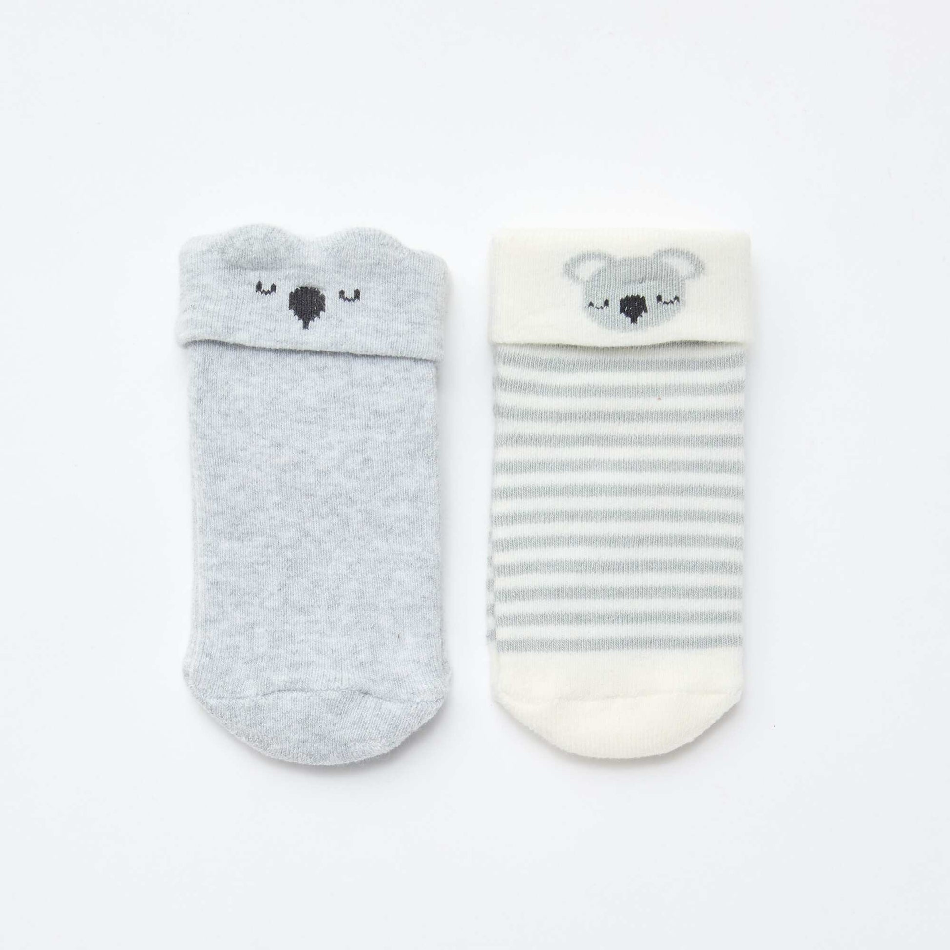 Lot de 2 paires de chaussettes naissance GRIS