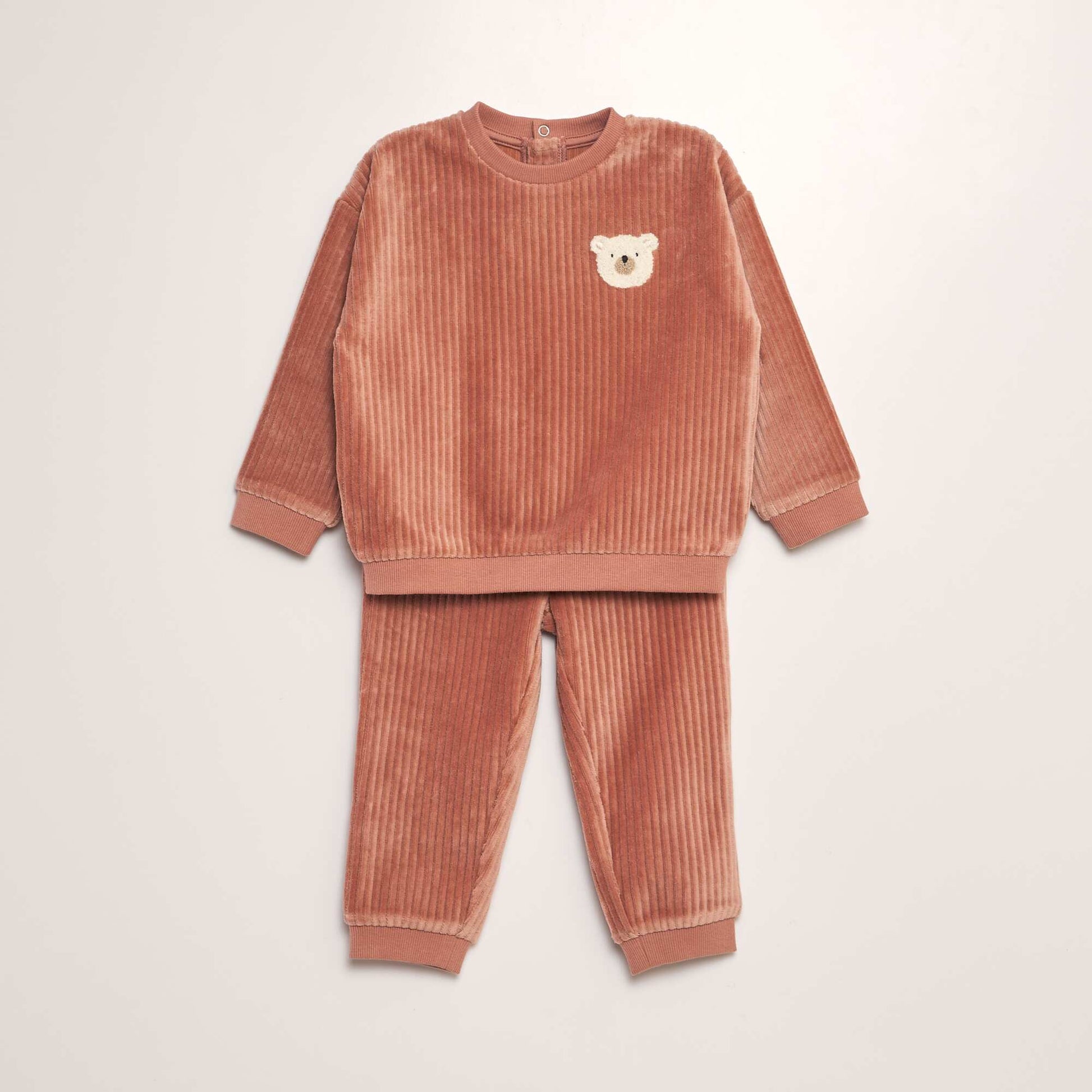 Ensemble pyjama en velours c tel - 2 pi ces Rouge