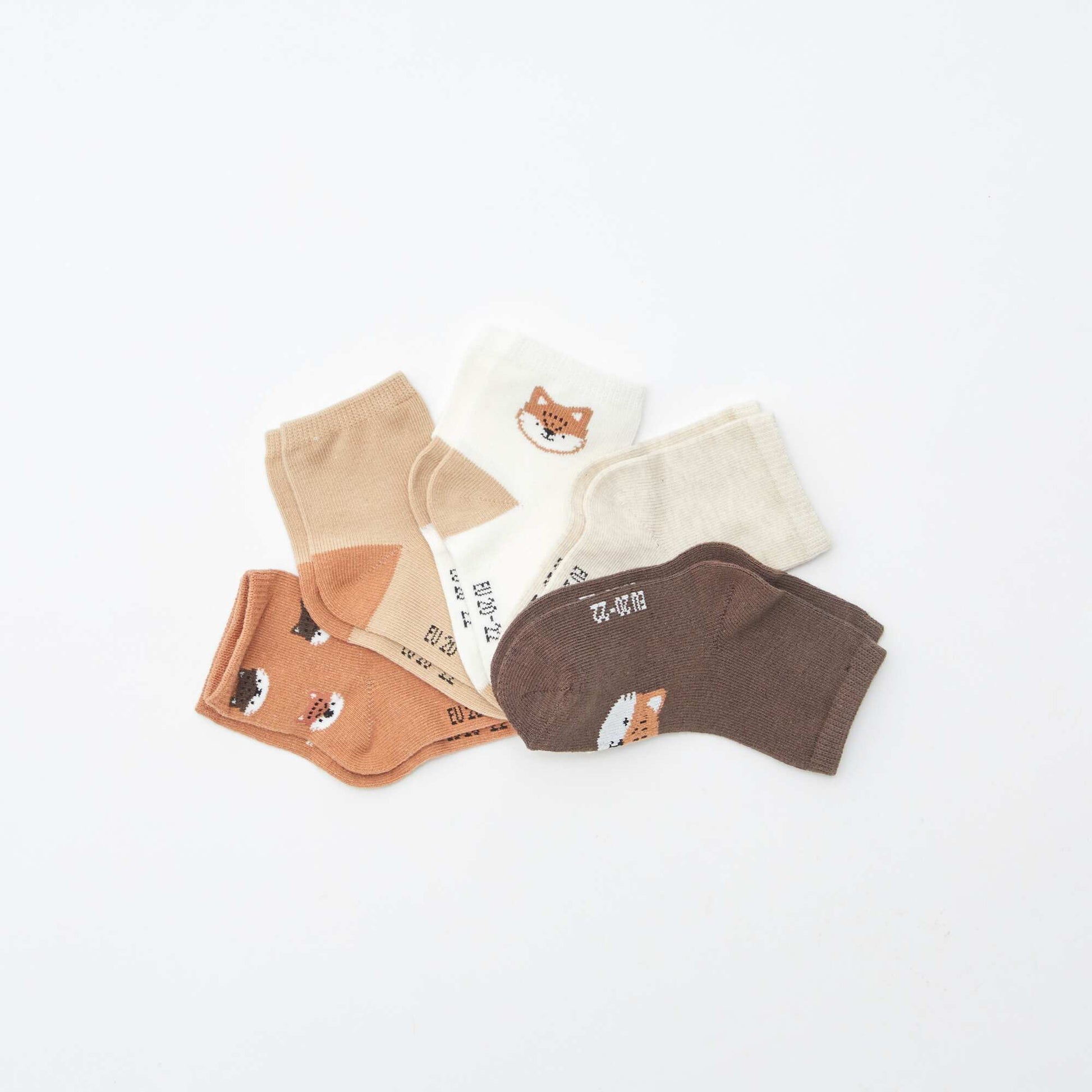 Lot de 5 paires de chaussettes en maille stretch MARRON