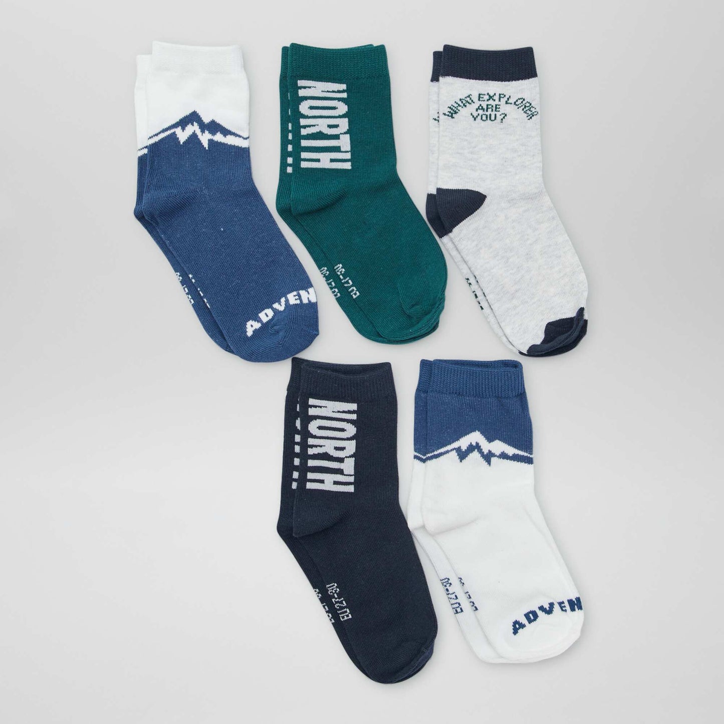 Lot de 5 chaussettes ludiques Bleu