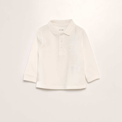 Polo manches longues Blanc