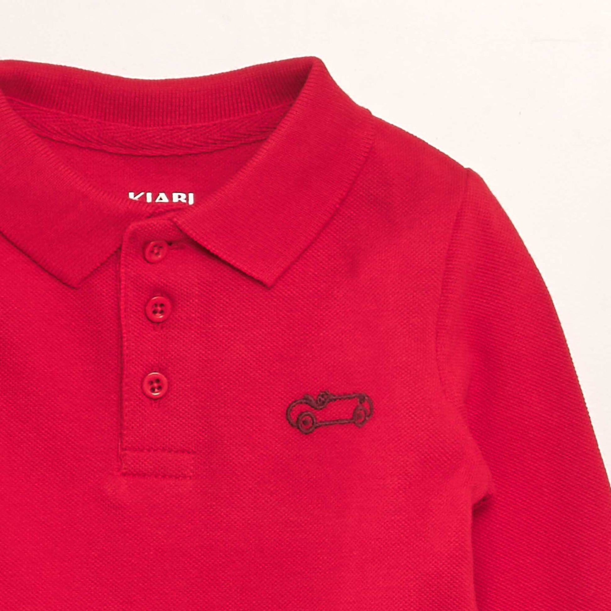 Polo manches longues Rouge