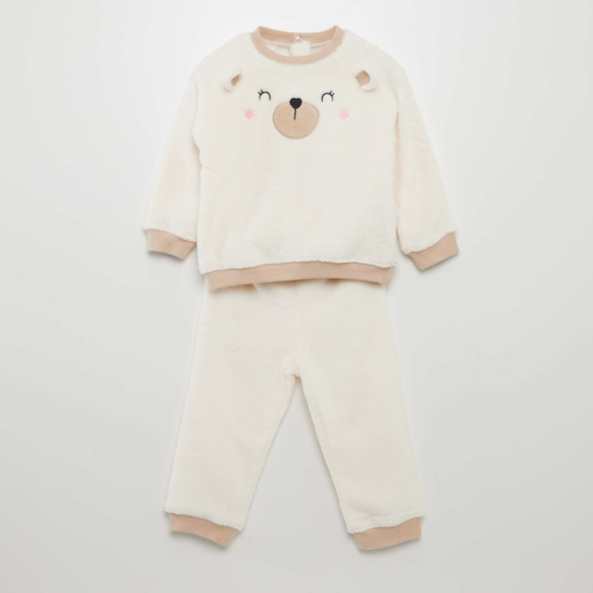 Ensemble pyjama en polaire - 2 pi ces Blanc