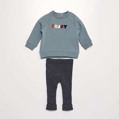 Ensemble sweat + legging mouchet - 2 pi ces Vert