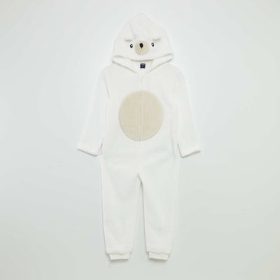 Combinaison de nuit en polaire 'ours' Blanc