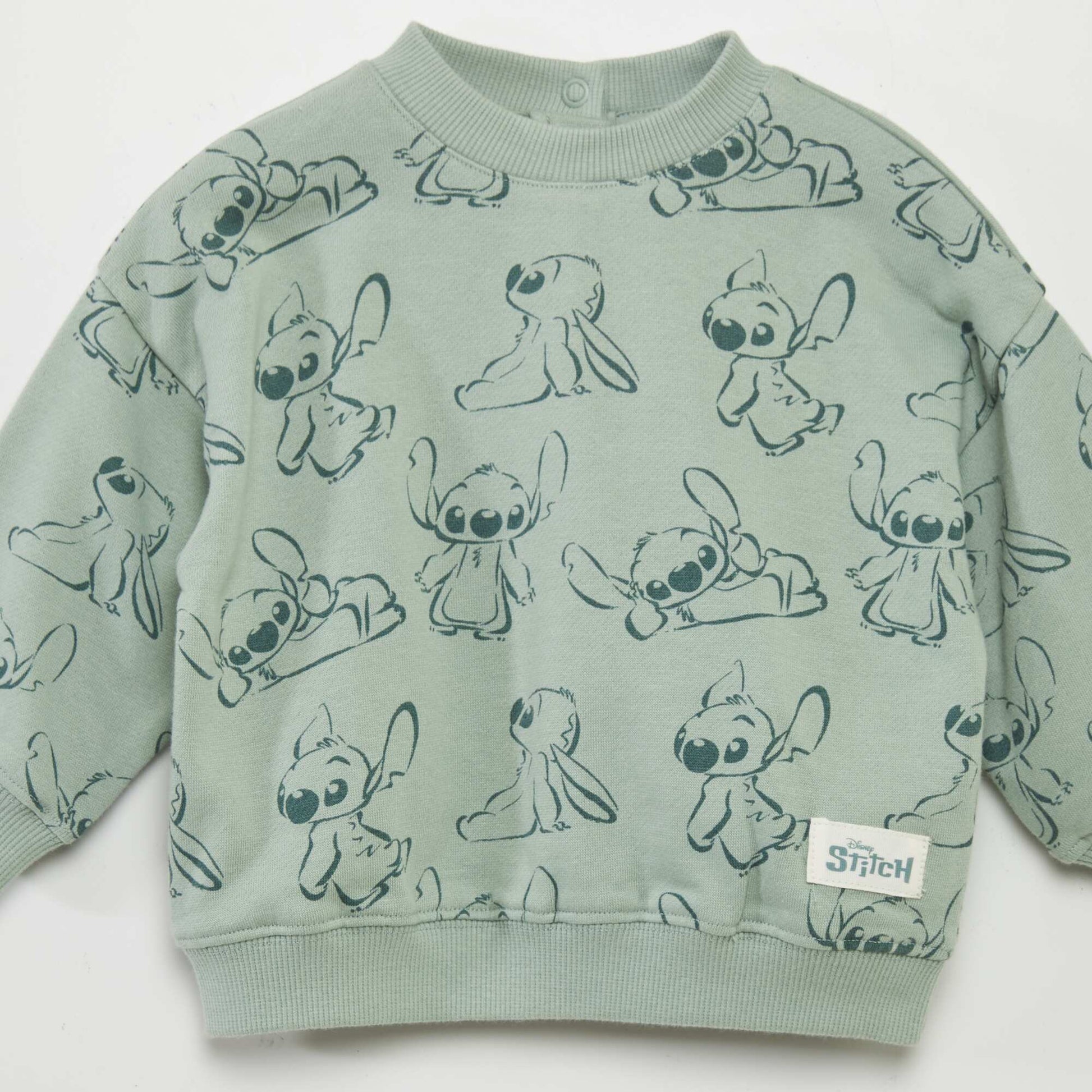 Sweat 'Disney' 'Stitch' col rond Vert