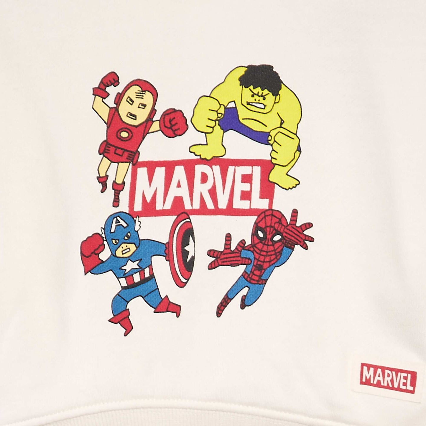 Sweat 'Marvel' en molleton   col rond Blanc