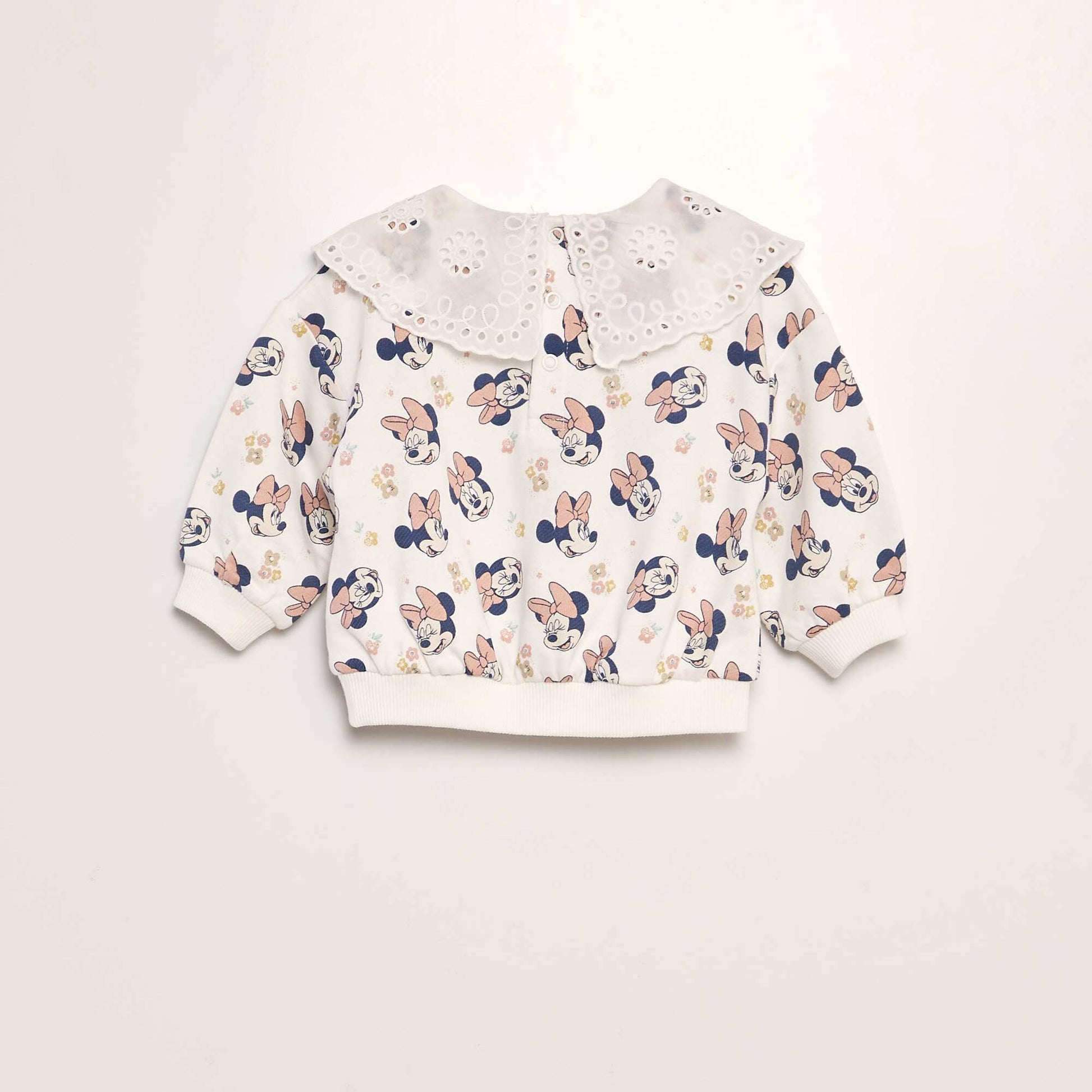 Sweat 'Minnie' en molleton avec col brod Blanc