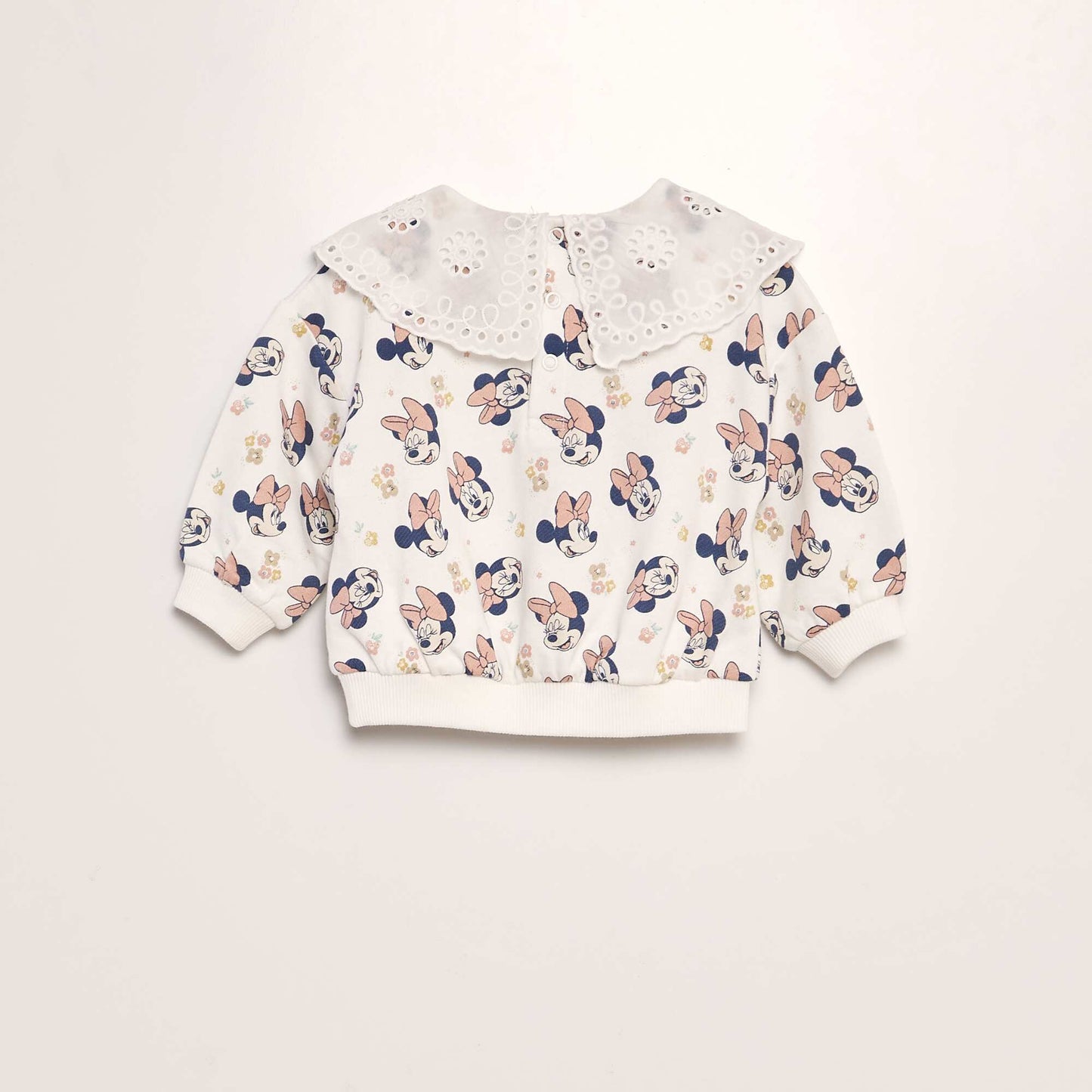 Sweat 'Minnie' en molleton avec col brod Blanc