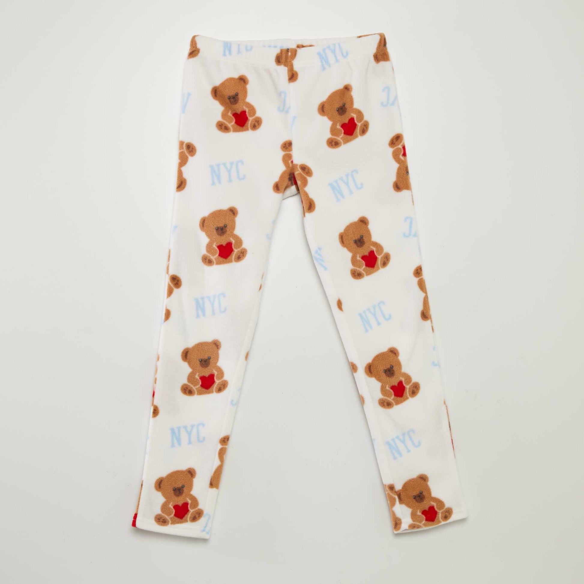 Pyjama long en polaire - 2 pi ces Blanc
